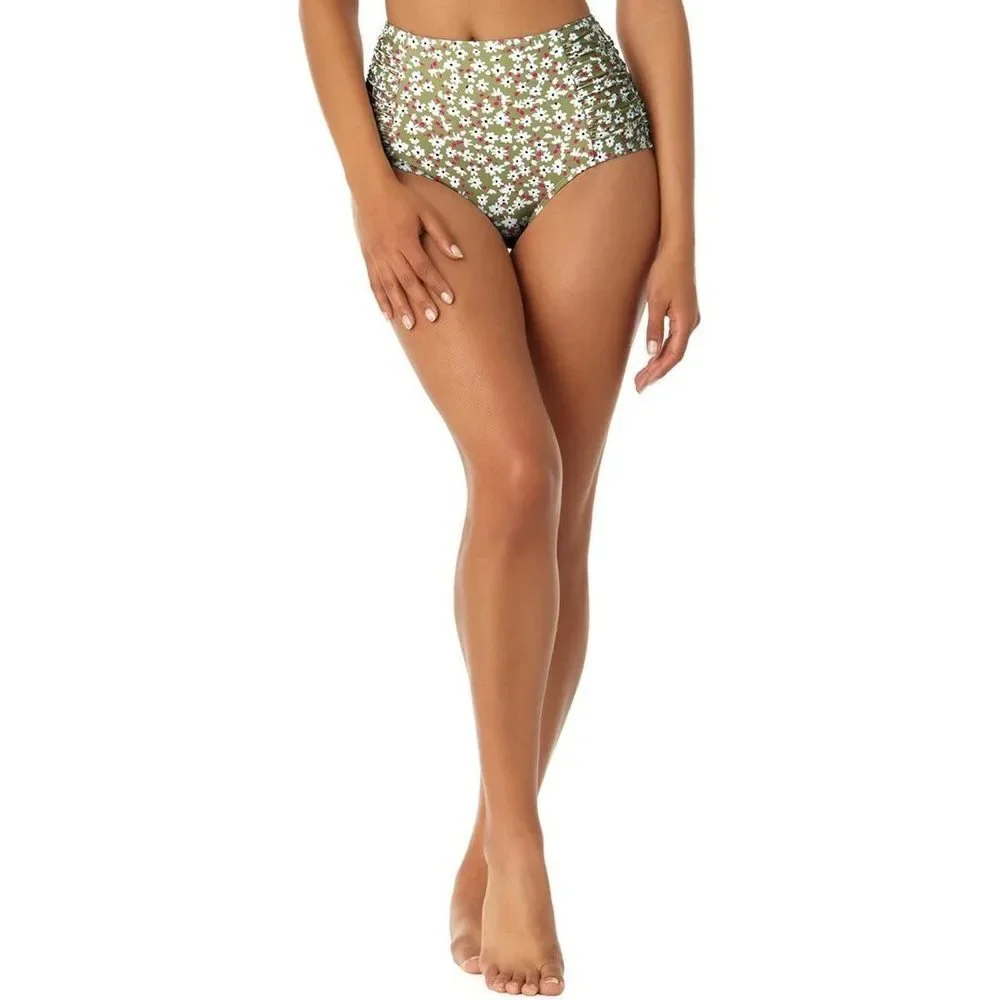 Anne Cole Side Shirred High-Waist Tummy Control Bottoms Multicolor LG